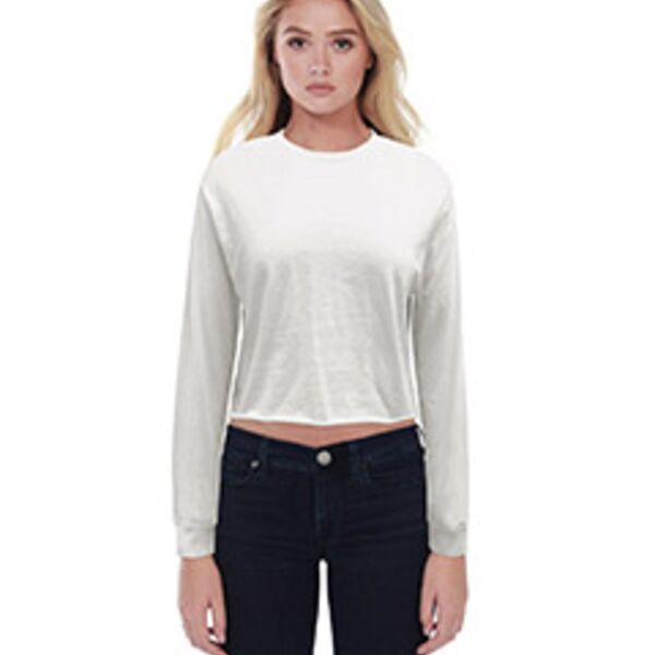 Ladies' Long-Sleeve Crop Boyfriend T-Shirt Thumbnail