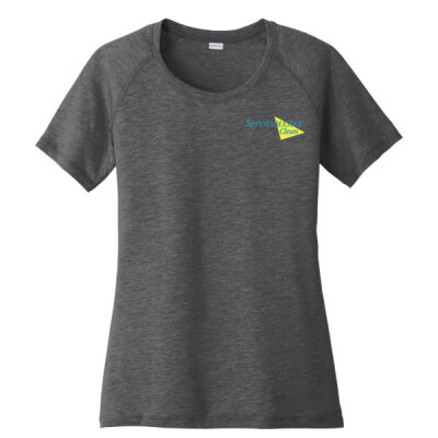 Ladies PosiCharge Tri_Blend Wicking Scoop Neck Raglan Tee Thumbnail